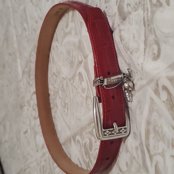 Brighton Red Belt with Golf Charms Size ML/32 - Picture 1 of 16